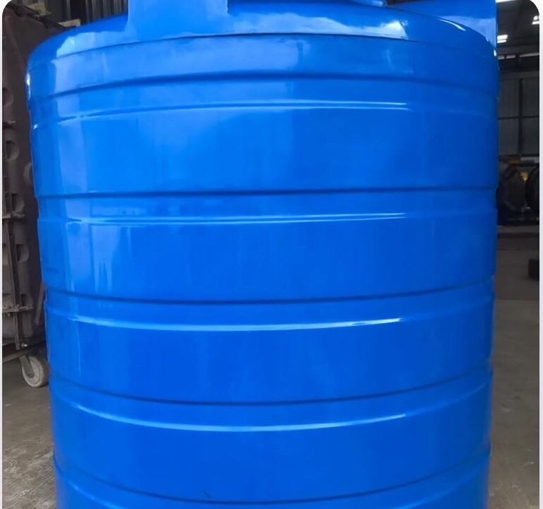Blue water tank made with our rotomoulding powder
